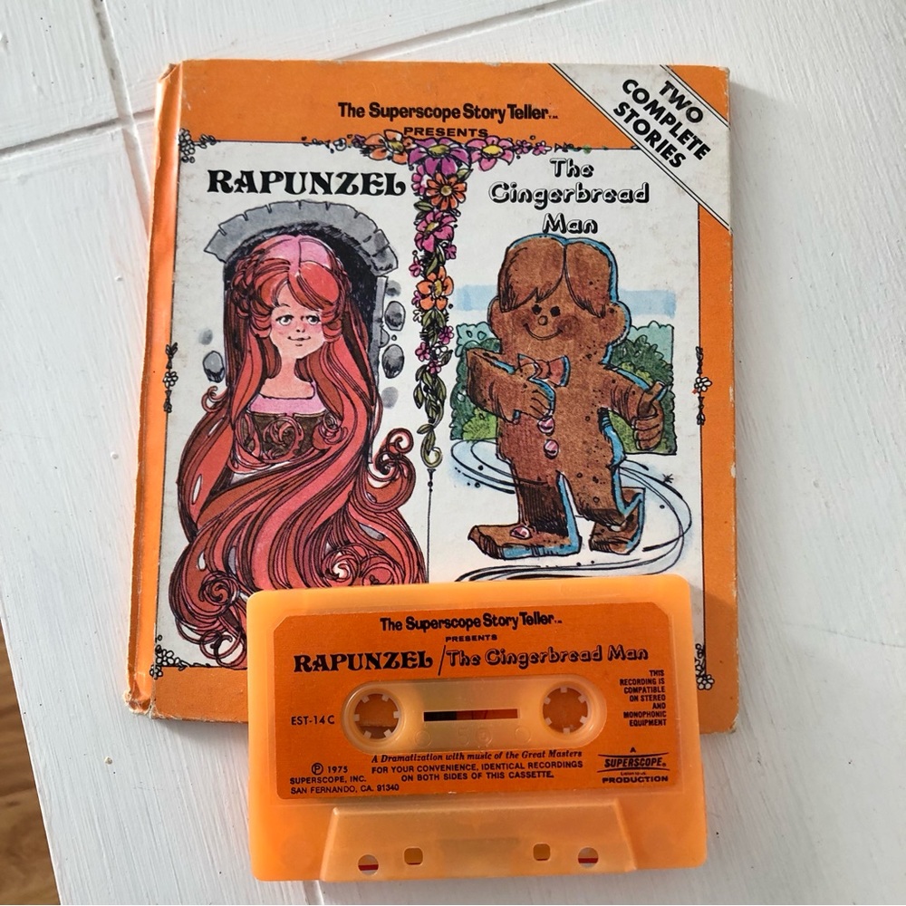 70s Storyteller Rapunzel and the Gingerbread Man book and cassette